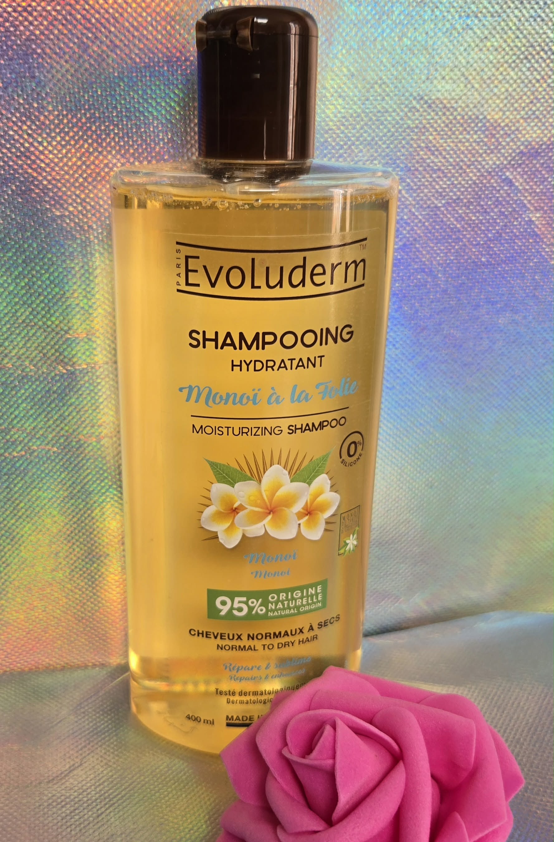 Shampoing Hydratant Monoï à la Folie - 400ml - 95% d'Ingrédients d'Origine Naturelle