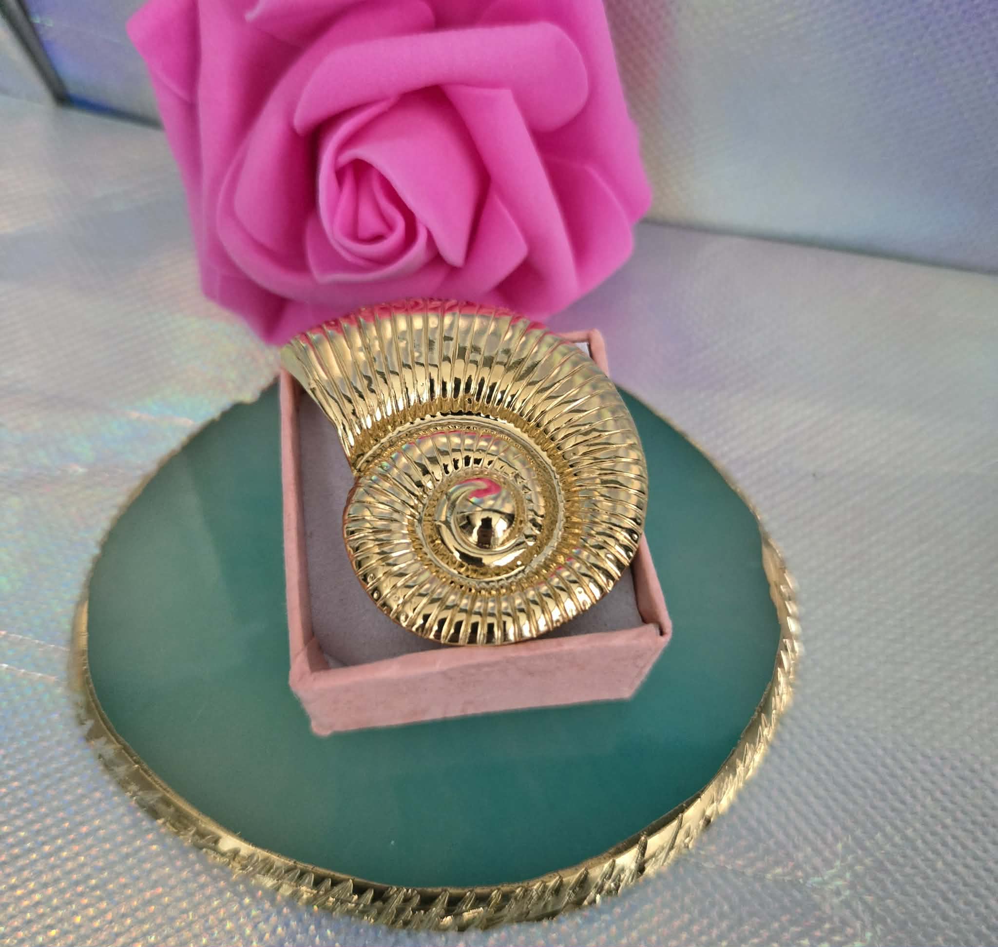 Bague coquillage acier inoxydable