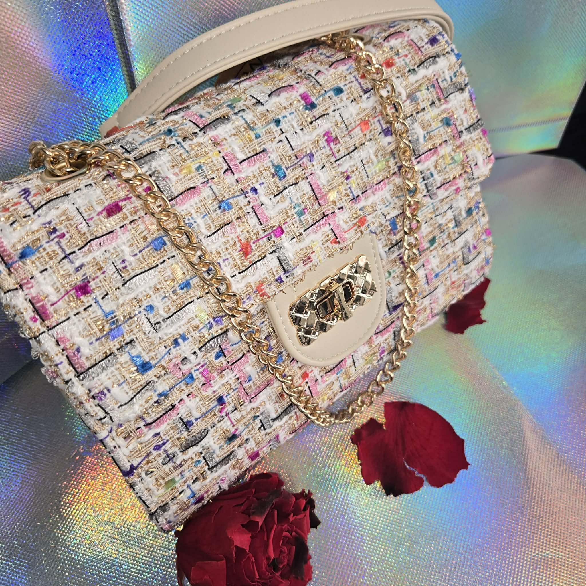 Bolso de tela multicolor elegante