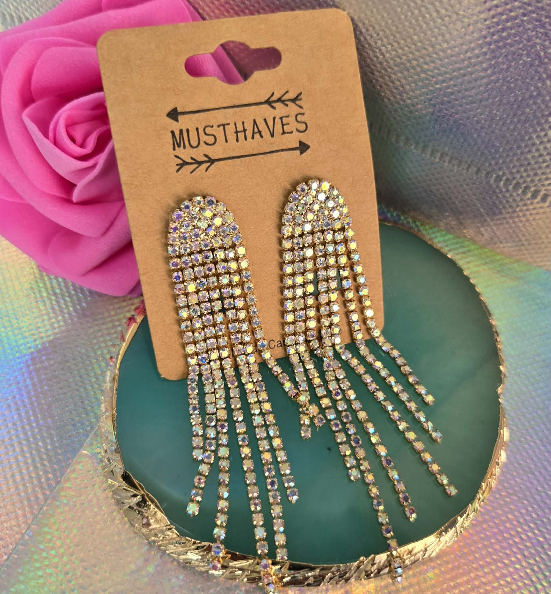 Boucles d'oreilles Cristal doré