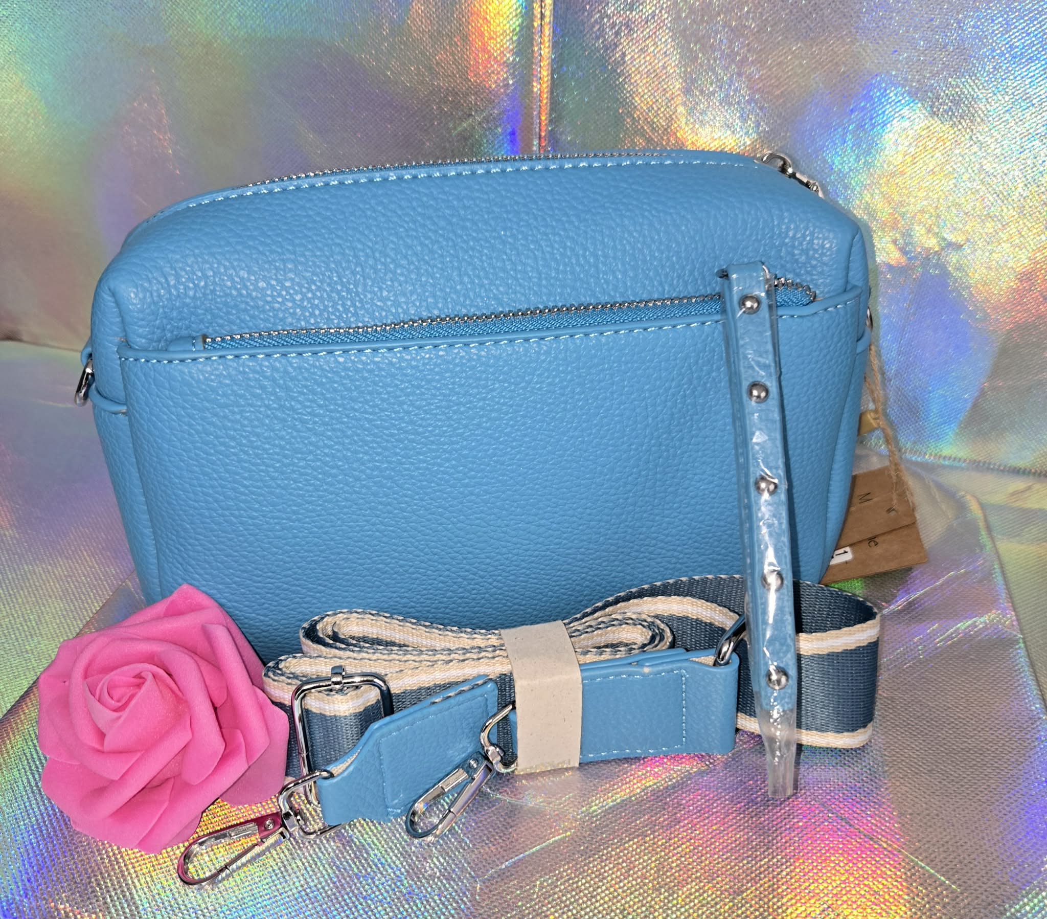 Sac style pochette turquoise