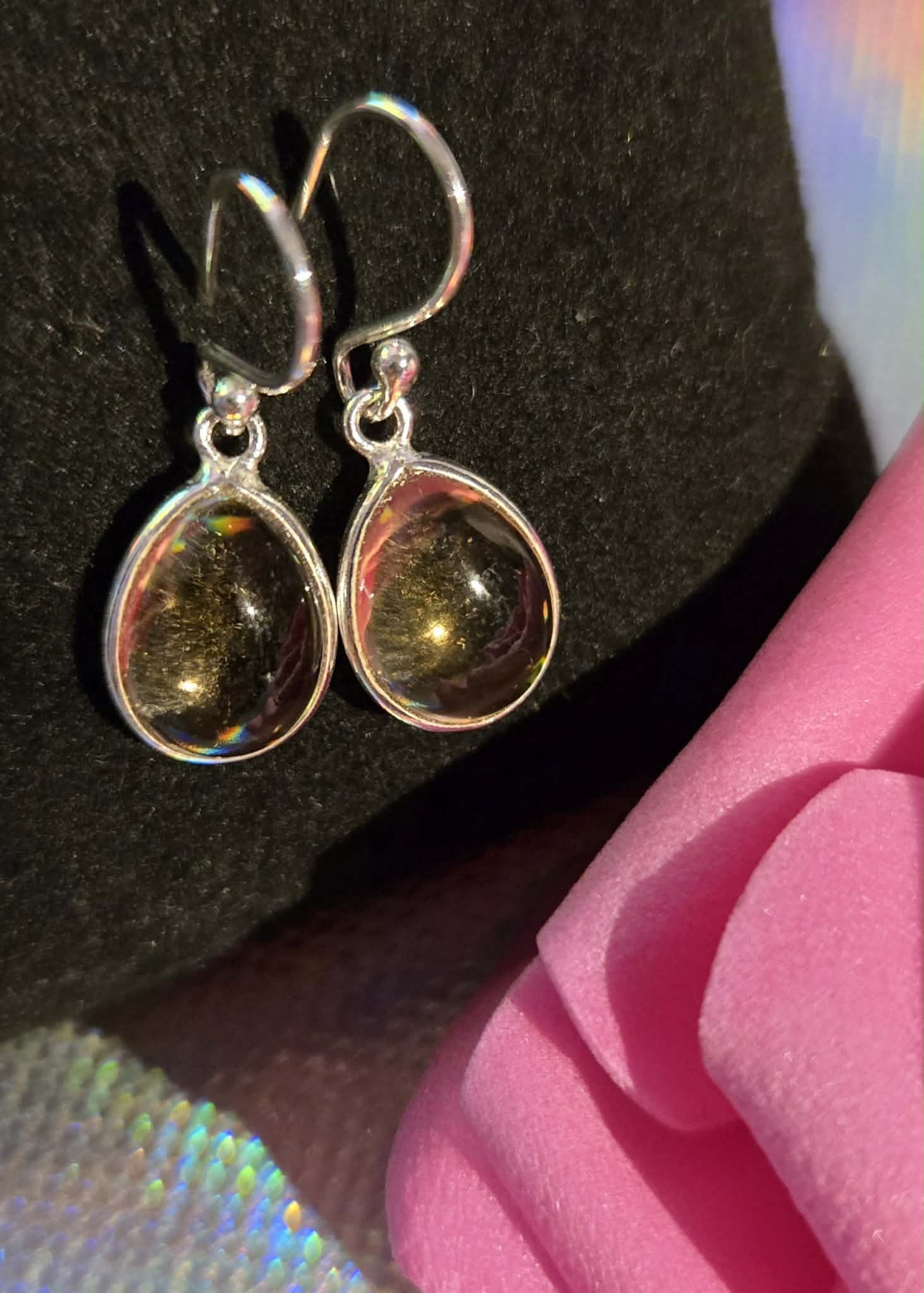 Boucles d’oreilles citrine gouttes argent
