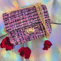 Sac violet tissu chic