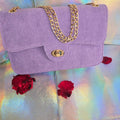 Sac violet velours côtelé chic