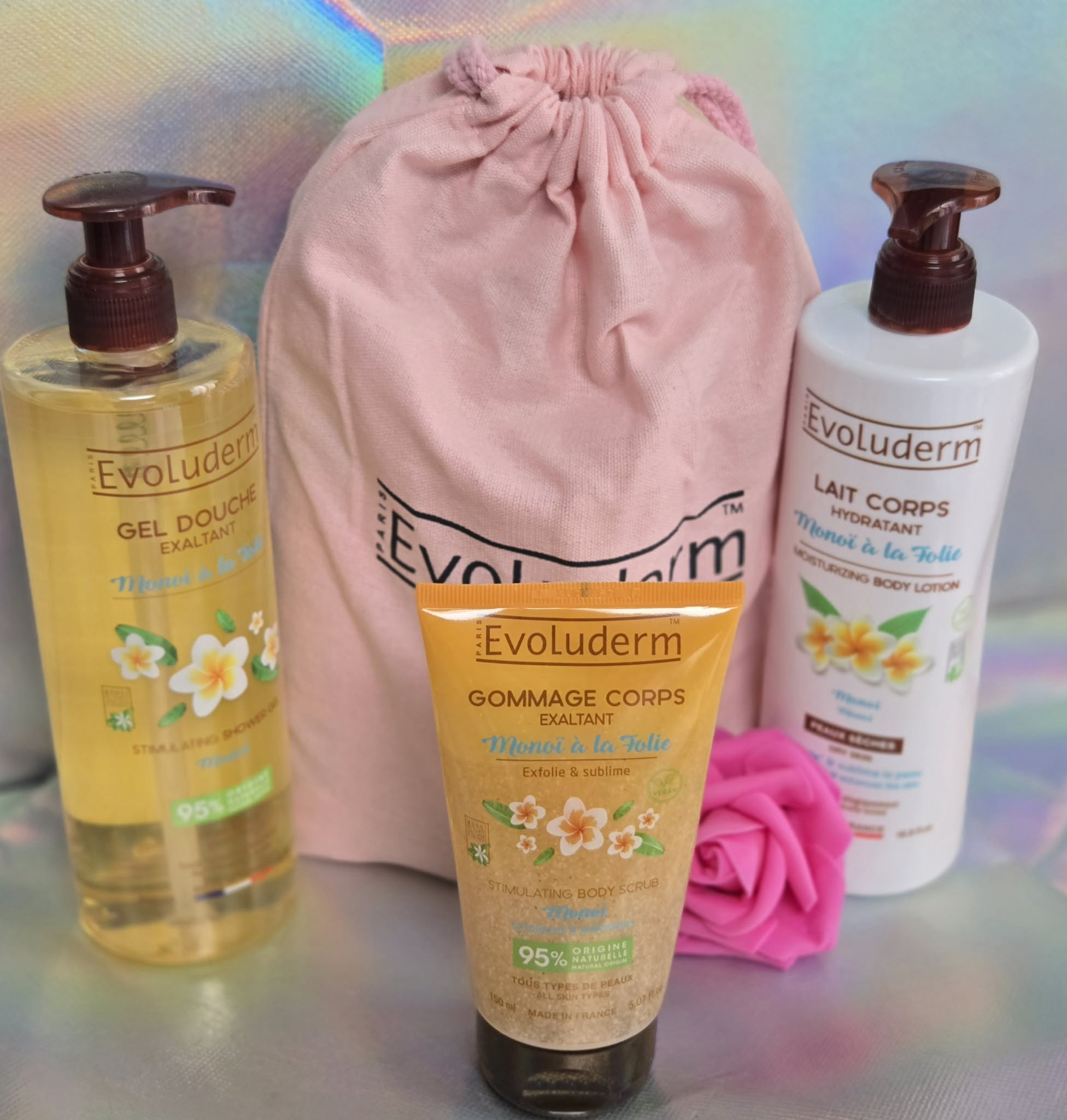 Pochon Corps Monoï à la Folie - 3 produits - Idée Cadeau - Coffret Cadeau